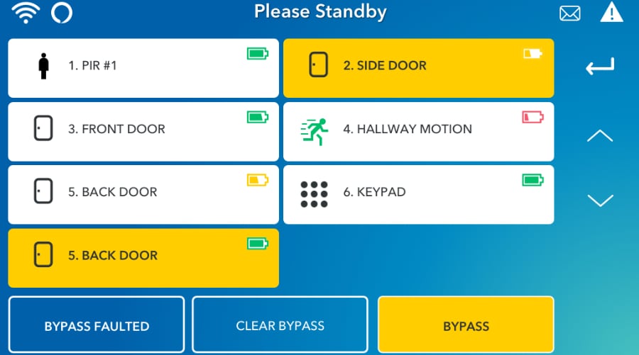 Youngstown security system command screen.